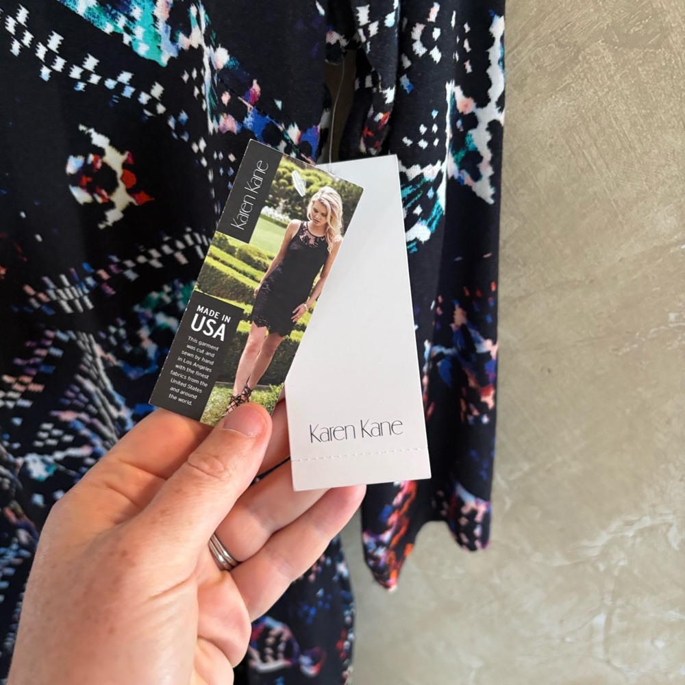Karen Kane Multicolor Geometric Long Sleeve Dress - Picture 3 of 5